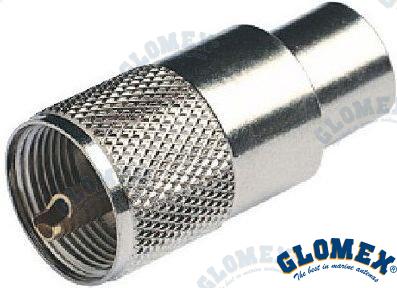 CHROME MALE PL259 CONNECTOR FOR RG213 | OEM  131 | VHF | GLOMEX