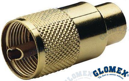 CONECTOR PL259 GOLD PARA RG213 | OEM  131GOLD | VHF | GLOMEX