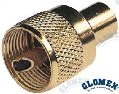 GOLD MALE PL259 CONNECTOR FOR RG58 | OEM  132GOLD | VHF | GLOMEX