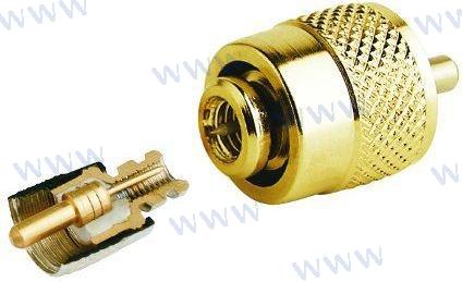 GOLD MALE PL259 CONNECTOR FOR RG58 | OEM  132SOLDERLESS | VHF | GLOMEX