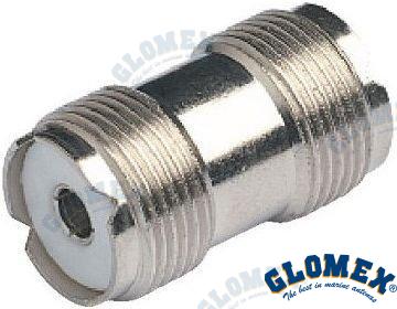 DOUBLE FEMALE CONNECTOR FOR PL CONNECTORS | OEM  133 | VHF | GLOMEX