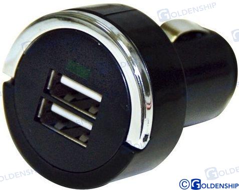 SOCKET 12/24 V 2 USB CHARGER 5V 3.4A | OEM  11012 | ELECTRICAL | GOLDENSHIP