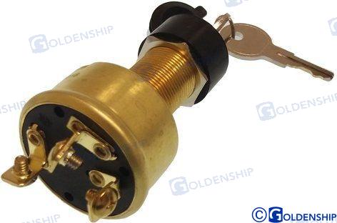 IGNITION STARTER SWITCH BRASS 3T-3POS W/ | OEM  11151 | IGNITION | GOLDENSHIP