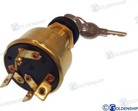 IGNITION STARTER SWITCH BRASS 4T-3POS W/ | OEM  11154 | IGNITION | GOLDENSHIP