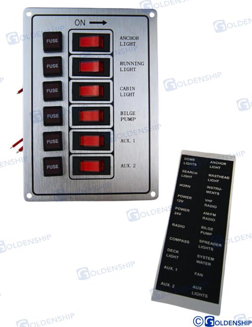 SWITCH PANEL 6S SILVER | OEM  11193 | SWITCHES | GOLDENSHIP