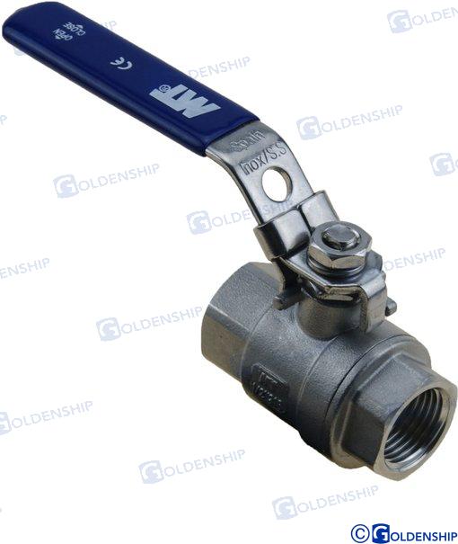 BALL VALVE 1/2" STAINLESS | OEM  30002 | HULL | GOLDENSHIP