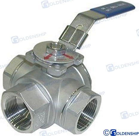 3-WAY BALL VALVE 1/2" | OEM  30030 | HULL | GOLDENSHIP