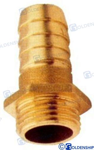 BRASS HOSE ADAP MALE1/4" X 8 MM (2) | OEM  30108 | BRASS | GOLDENSHIP