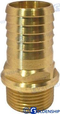 BRASS MALE HOSE CONNECTOR 1" X 32 MM | OEM  30118 | BRASS | GOLDENSHIP