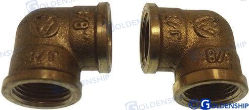 BRASS ELBOW H/H 3/8" (2) | OEM  30160 | BRASS | GOLDENSHIP