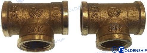 "T" BRASS H/H/H  3/8" (2) | OEM  30180 | HULL | GOLDENSHIP