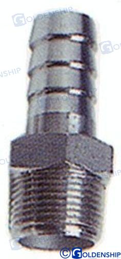 MALE HOSE ADAPTOR 3/4" 25MM INOX | OEM  30226 | HULL | GOLDENSHIP