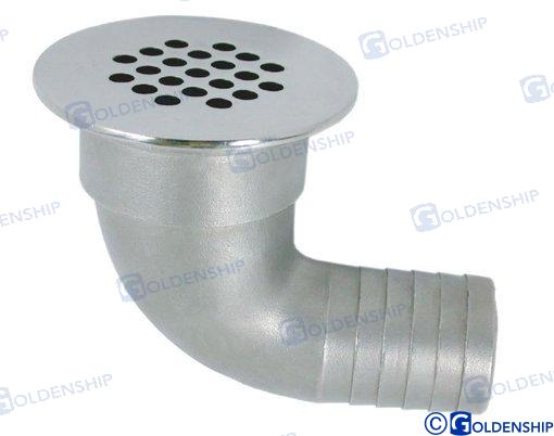 DRAIN GRATE W/BARB ADAPTER 90º 1-1/2" | OEM  30307 | HULL | GOLDENSHIP