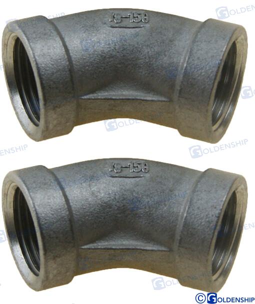 45º ELBOW BANDED INOX 3/8" (2) | OEM  30560 | ELBOW | GOLDENSHIP