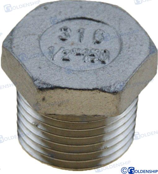 HEX HEAD PLUG  AISI 316   1" | OEM  30583 | HULL | GOLDENSHIP