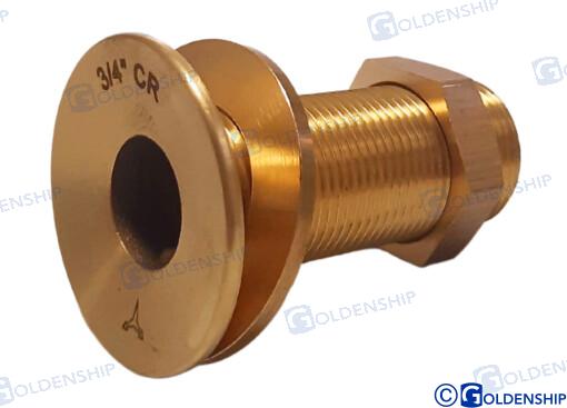 THROUGH HULL 3/4'' BRASS CR  | OEM  30765 | HULL | GOLDENSHIP