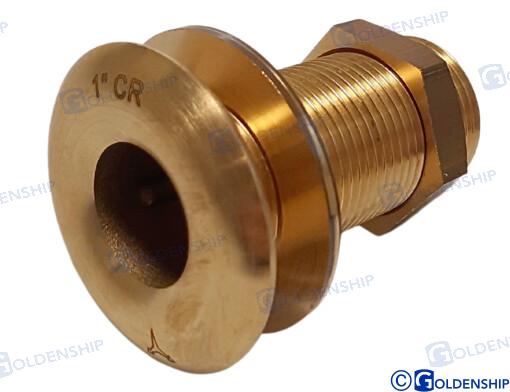 THROUGH HULL 1'' BRASS CR  | OEM  30766 | HULL | GOLDENSHIP