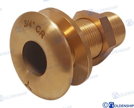 THROUGH HULL 3/4'' BRASS CR  | OEM  30771 | HULL | GOLDENSHIP