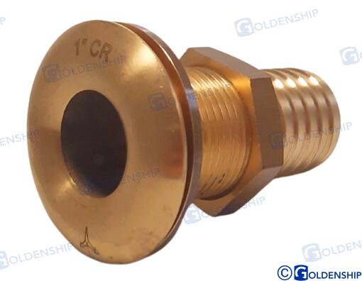 THROUGH HULL 1'' BRASS CR  | OEM  30778 | HULL | GOLDENSHIP