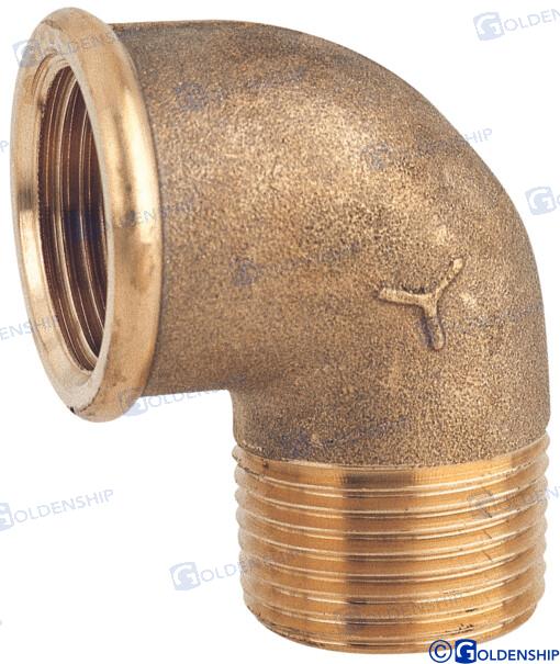 ELBOW 90º M.F.  3/8'' BRASS CR | OEM  30804 | HULL | GOLDENSHIP