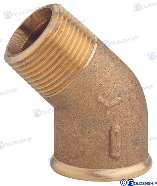 ELBOW 45° M.F.  1/2'' BRASS CR | OEM  30817 | HULL | GOLDENSHIP