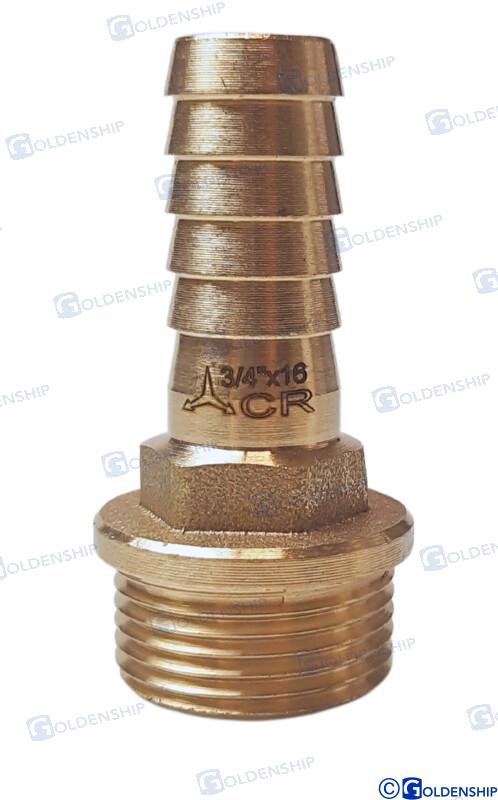 HOSE TAIL 3/4'' X 16 M. BRASS CR | OEM  30836 | HULL | GOLDENSHIP