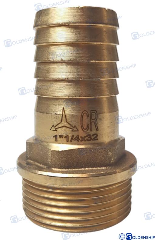 HOSE TAIL 1''1/4 X 32 M. BRASS CR | OEM  30843 | HULL | GOLDENSHIP