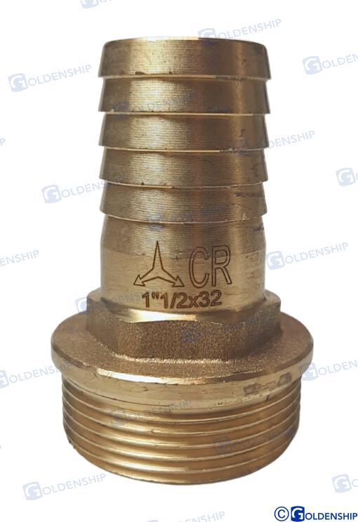 HOSE TAIL 1''1/2 X 32 M. BRASS CR | OEM  30846 | HULL | GOLDENSHIP