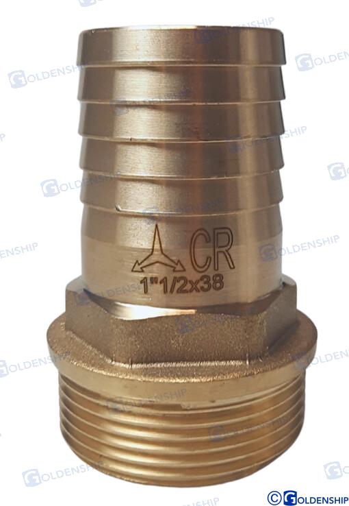 HOSE TAIL 1''1/2 X 38 M. BRASS CR | OEM  30847 | HULL | GOLDENSHIP