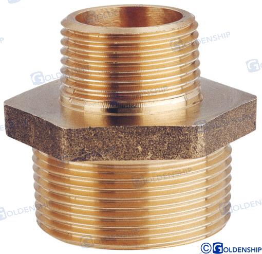 REDUCING NIPPLE 1/2'' X 3/8'' M.M. BRASS | OEM  30889 | HULL | GOLDENSHIP