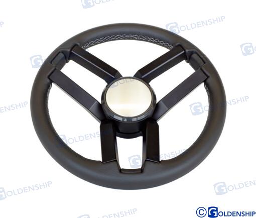 STEERING WHEELLEATHER BOLCA 350 MM BLACK | OEM  41287 | STEERING WHEEL | GOLDENSHIP