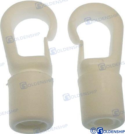 NYLON HOOK WHITE 5-6 MM (2) | OEM  60133 | HARDWARE | GOLDENSHIP