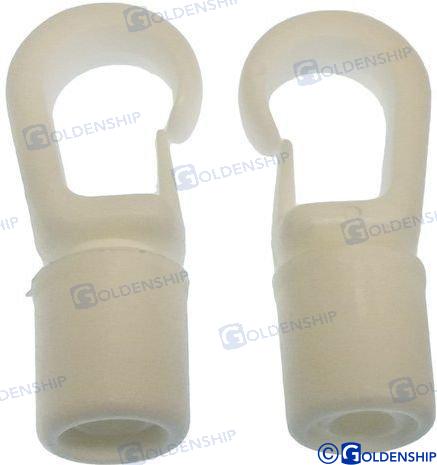 NYLON HOOK WHITE 8 MM (2) | OEM  60134 | HARDWARE | GOLDENSHIP