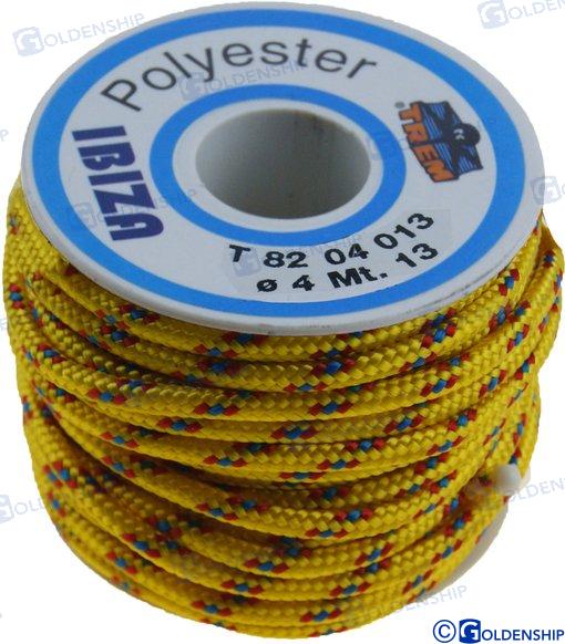 POLYESTER BRAIDED ROPE 2.5 MM. YELLOW | OEM  60151 | FENDERS | GOLDENSHIP