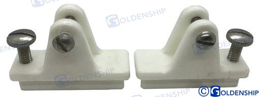 PAIR OF DECK HINGES W/SS SLIDE LOCK WHIT | OEM  72242 | HARDWARE | GOLDENSHIP