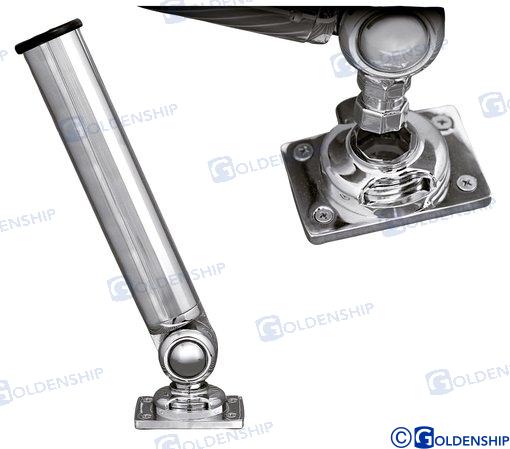 CHROMED BRASS "CLICK" ROD HOLDER 360º | OEM  75120 | HARDWARE | GOLDENSHIP