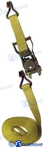 RATCHET TIE 1,5" - YELLOW - 6 M | OEM  76121 | TRAILERS | GOLDENSHIP