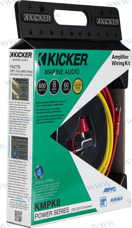 MARINE 8AWG AMPLIFIER POWER KIT-TINNED | OEM  47KMPK8 | SPEAKERS | KICKER AUDIO