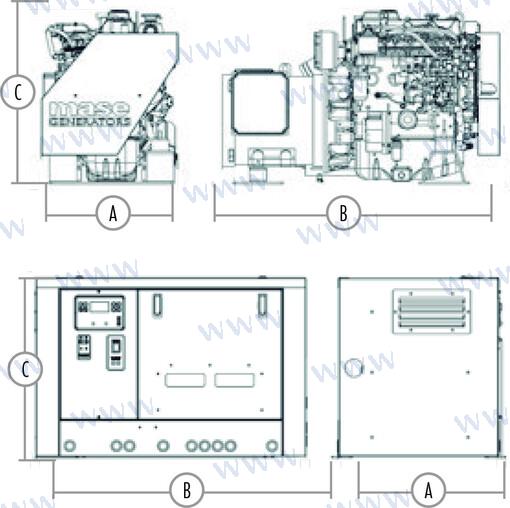 MASE | MARINER GENERATOR  2400S  26KW 1500RPM | OEM  002584 | GENERATORS | MASE, MARINER