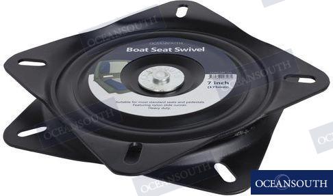 SEAT SWIVEL 7" (175MM) BLACK EDC COATED | OEM  760 | HARDWARE | OCEANSOUTH