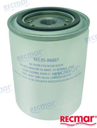 MERCRUISER OIL FILTER | OEM  35-06007 | OIL FILTER | RECMAR