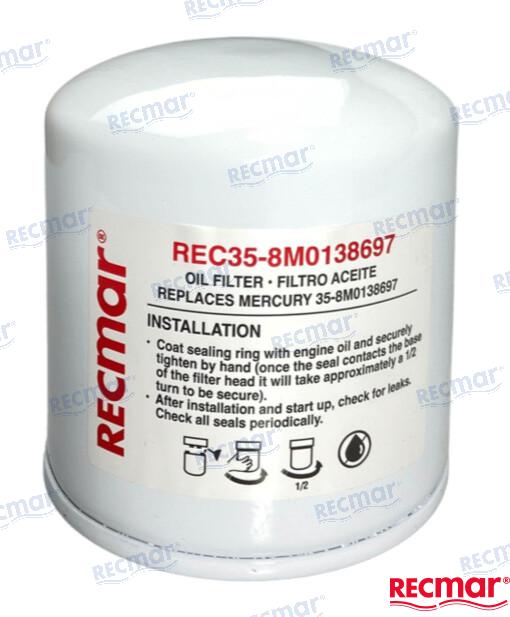 MERCRUISER OIL FILTER | OEM  35-8M0138697 | OIL FILTER | RECMAR