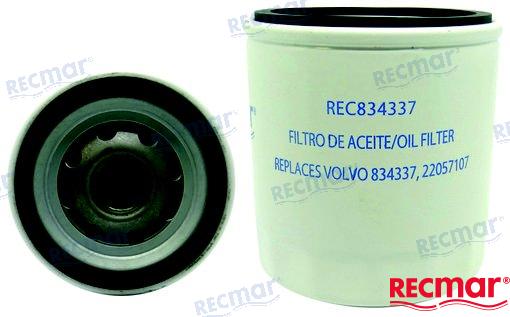 VOLVO PENTA OIL FILTER | OEM  834337 | OIL FILTER | RECMAR