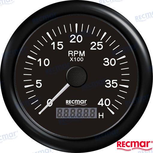 TACHOMETER 1.0/10.0 - 0/4000 RPM BLACK | OEM  07204 | INSTRUMENTATION | RECMAR