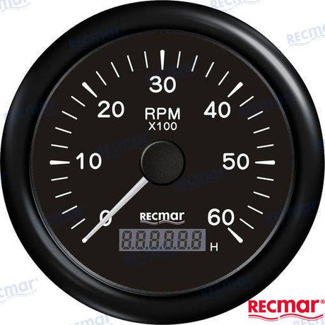 TACHOMETER 1.0/10.0 - 0/6000 RPM BLACK | OEM  07205 | INSTRUMENTATION | RECMAR