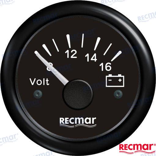 VOLTMETER 8-16V BLACK | OEM  13200 | INSTRUMENTATION | RECMAR