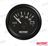 VOLTMETER 8 / 32V BLACK | OEM  13201 | INSTRUMENTATION | RECMAR