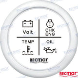 4 LED ALARM GAUGE 12V/24V WHITE | OEM  79303 | ALARM | RECMAR