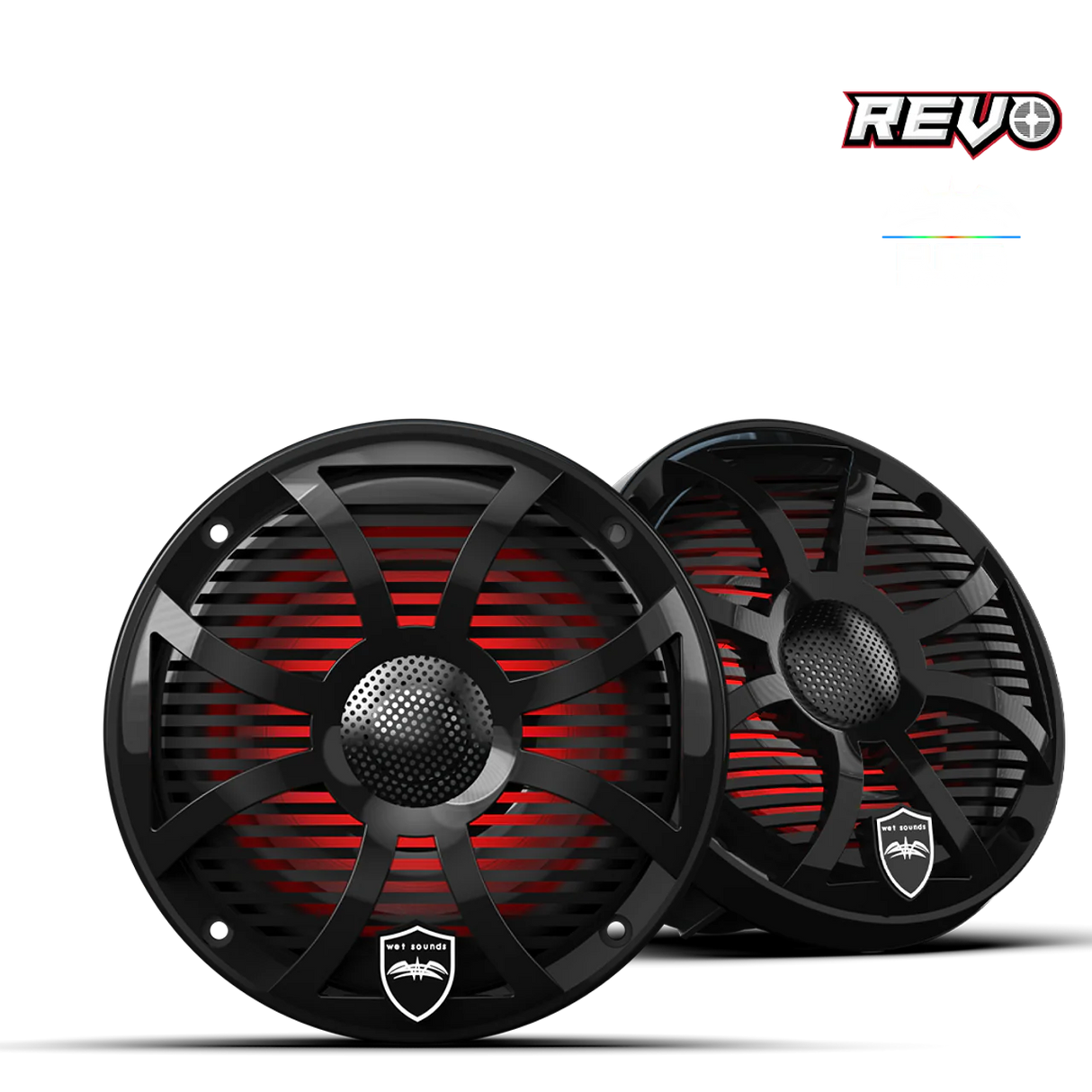 REVO 6 SW-B V3 | REVO Series 6.5-inch High-Output Component Style Coaxial Speakers w/ SW-Black RGB Grilles