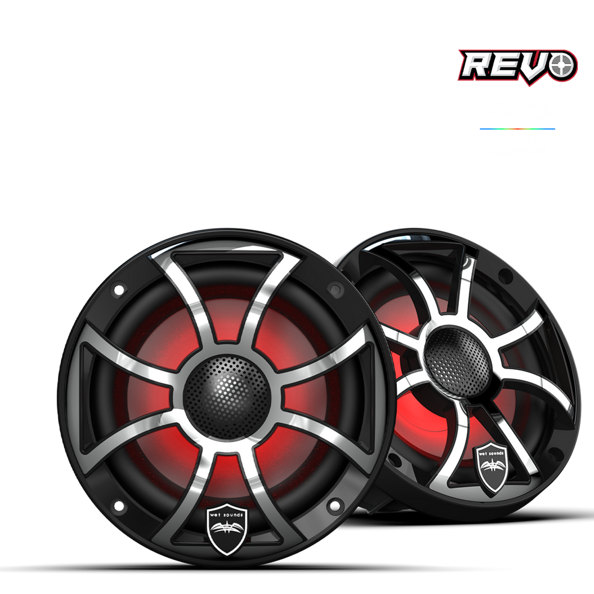 REVO 6 XS-B-SS V3 | REVO Series 6.5-inch High-Output Component Style Coaxial Speakers w/ XS-Black-Stainless Steel RGB Grilles